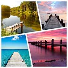 Обои на стену с мостиками и причалами