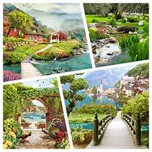 Обои на стену с парками и садами