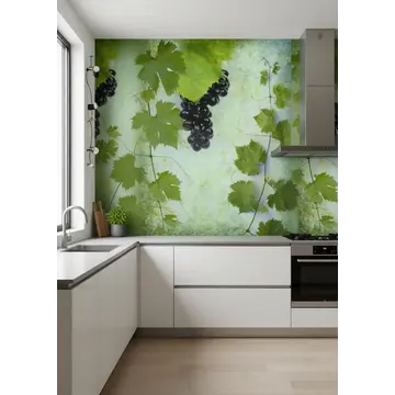 Виноград в ретро стиле (обои для кухни)