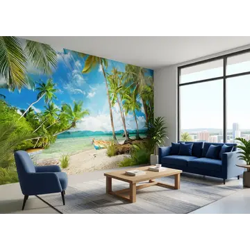 Обои для стен «Пальмовый берег солнечного пляжа»