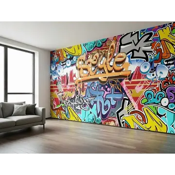 Фотообои Стена граффити В интерьере