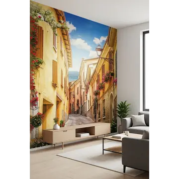 Фреска — Улочка Спелла в интерьере комнаты