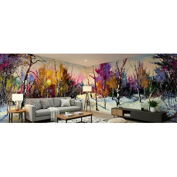 Арт-обои — Зимняя панорама в интерьере комнаты