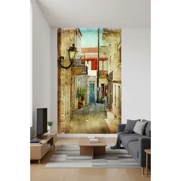 Обои в интерьере «Фотообои со старой греческой улицей»