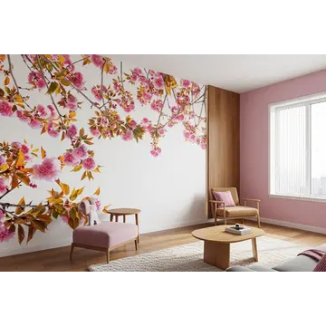 Фотообои с цветущей вишней в интерьере