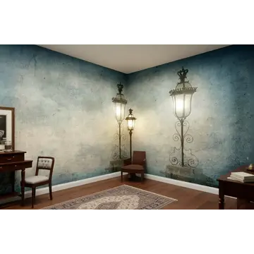 Фотообои в интерьере «Старый фонарь»