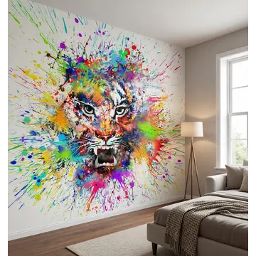 Арт-обои — Тигр и яркие краски