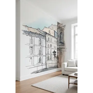Обои для стен с рисунком узкой улицы