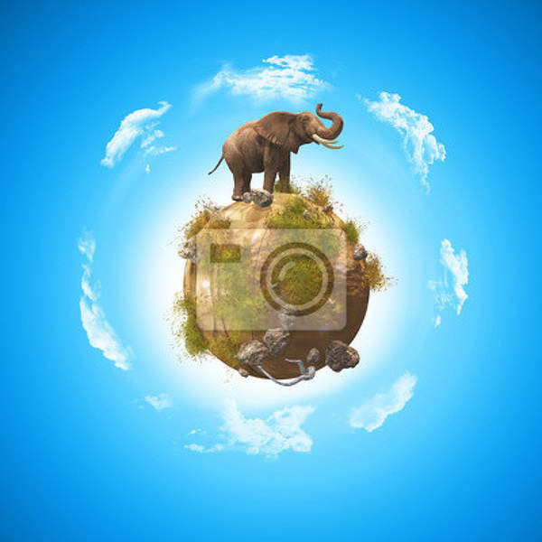 Фотообои - Слон на планете Земле