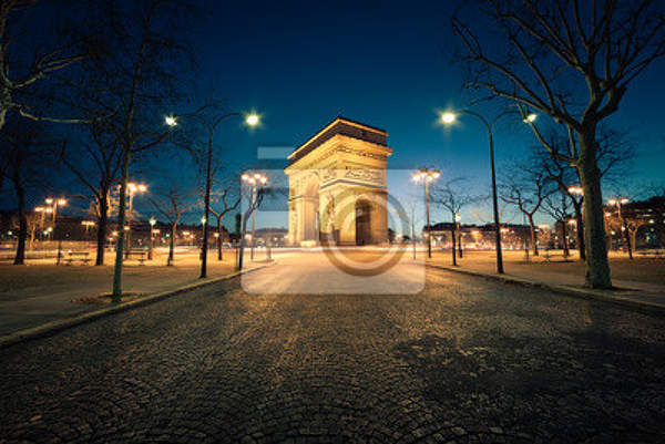 Фотообои с Триумфальной аркой ночью