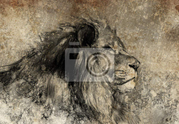 Фотообои с ретро львом