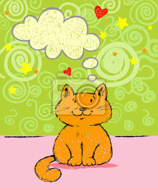 Арт-обои - Оранжевый кот