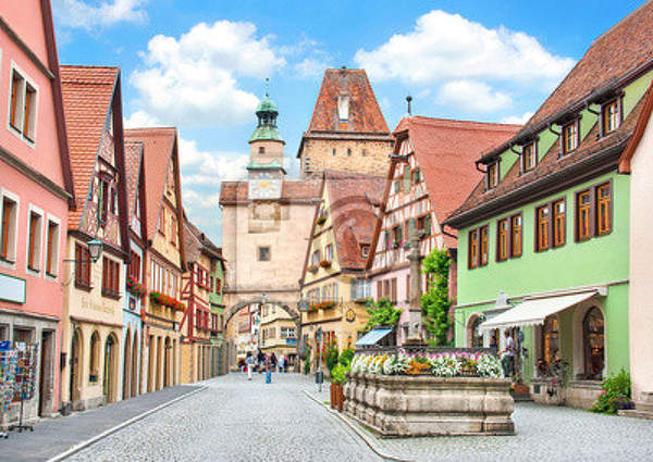 Фотообои на стену со средневековой улочкой в Баварии