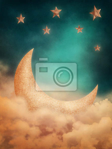 Фотообои с месяцем и звездами