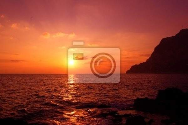 Фотообои с закатом на острове Капри
