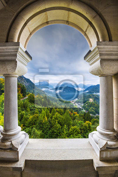 Фотообои с вид на Альпы через арку