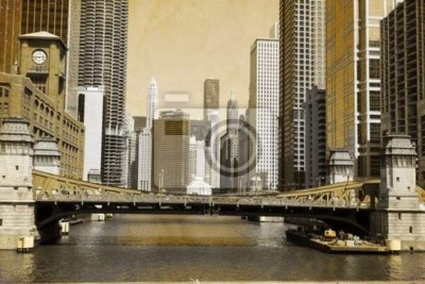 Фотообои с Чикаго в ретро-стиле