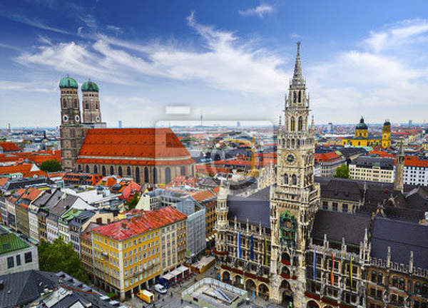 Фотообои на стену с видом с высоты на немецкий город