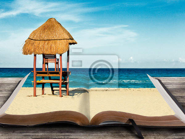 Арт обои - Пляж в книге