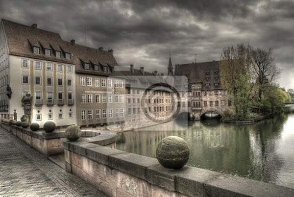 Фотообои с мостом в старом городе Нюрнберге