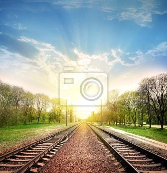 Фотообои с железной дорогой