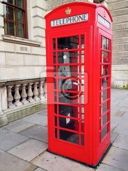 Фотообои с лондонской телефонной будкой (крупный план)