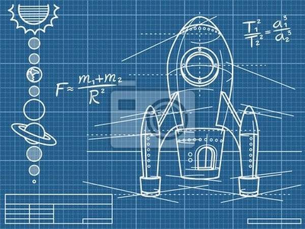 Фотообои - Рисунок космического корабля