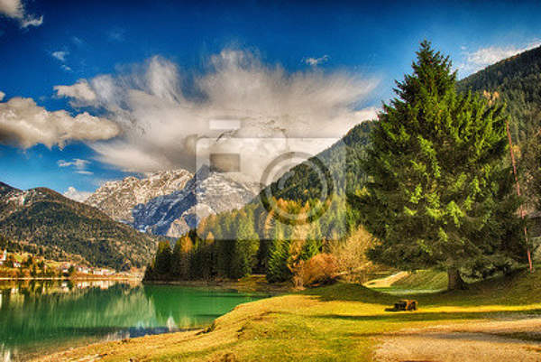 Фотообои - Пейзаж с озером и горами
