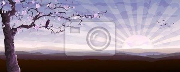 Фотообои - Иллюстрация с деревом