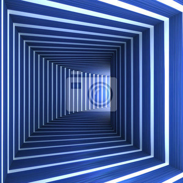 Фотообои - Синий тоннель в полоску
