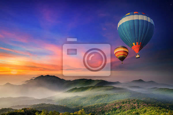 Фотообои - Воздушные шары над горами