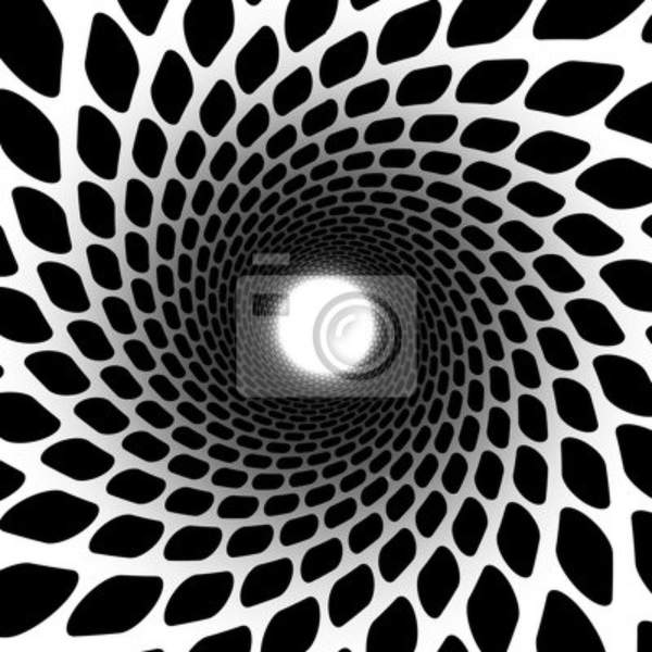Черно-белые фотообои с тоннелем