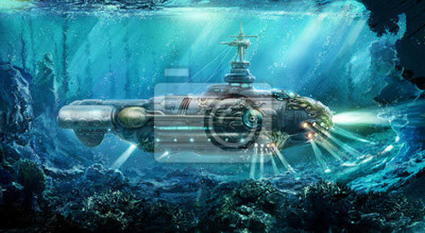Фотообои - Фантастическая подводная лодка