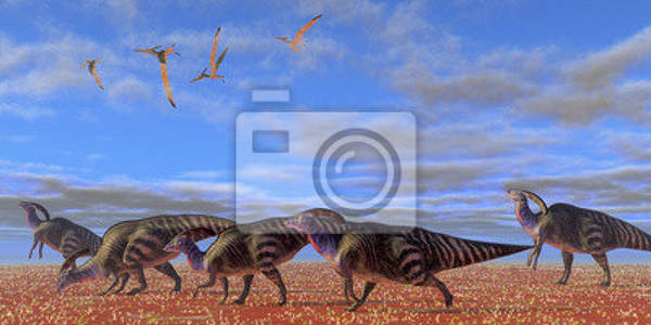 Фотообои - Динозавры в пустыне