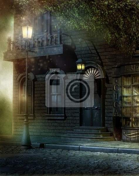 Фотообои - Викторианский дом ночью