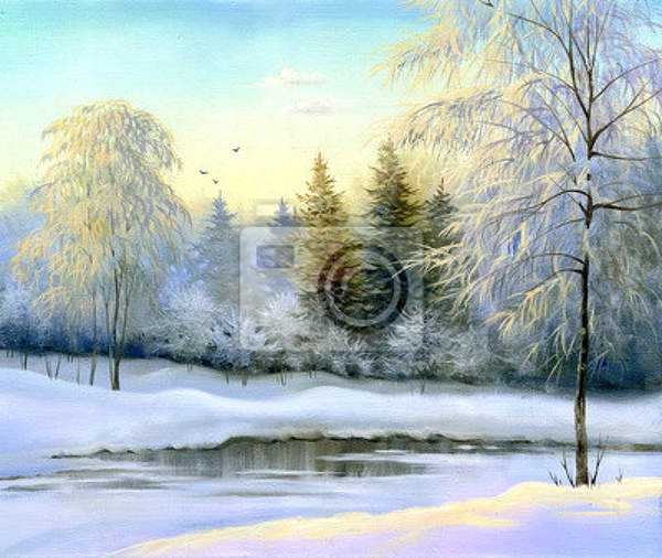 Арт-обои - Зима - Живопись