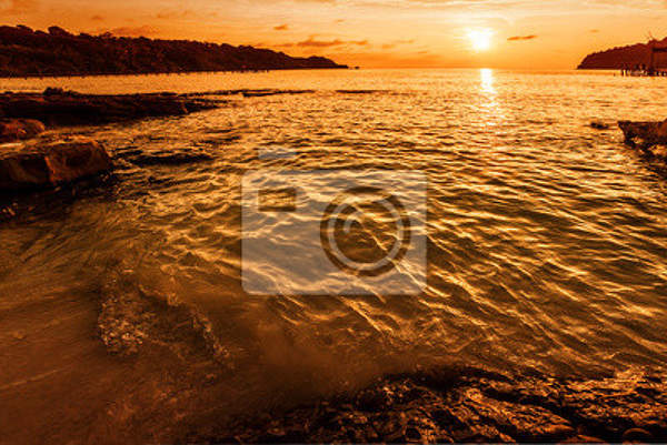 Фотообои с морским пейзажем на закате
