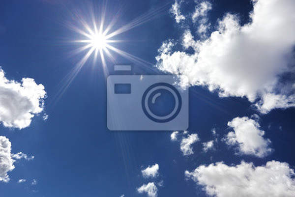 Фотообои с ярким солнцем