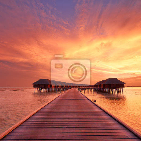 Фотообои - Закат на Мальдивах
