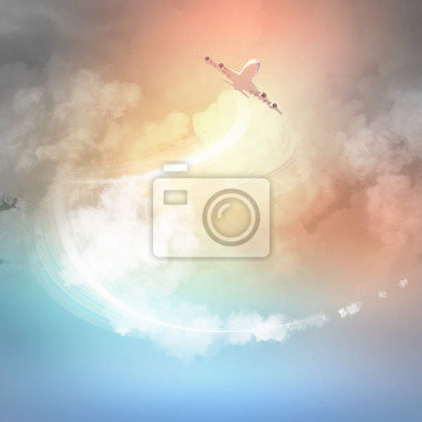 Фотообои на стену - Полет в облаках