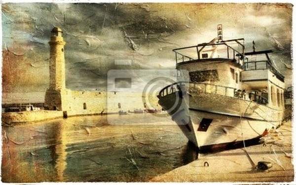 Фотообои - Корабль и маяк
