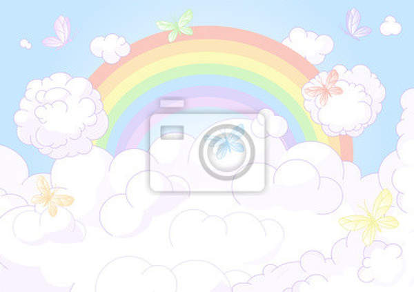 Фотообои в детскую с радугой