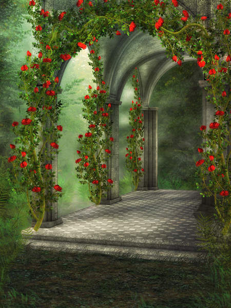 Фотообои - Романтические арки в розах