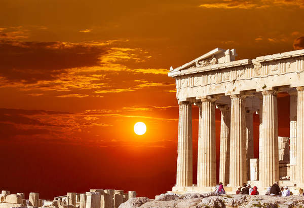 Парфенон в Афинах на закате