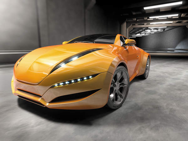 Фотообои с желтым автомобилем