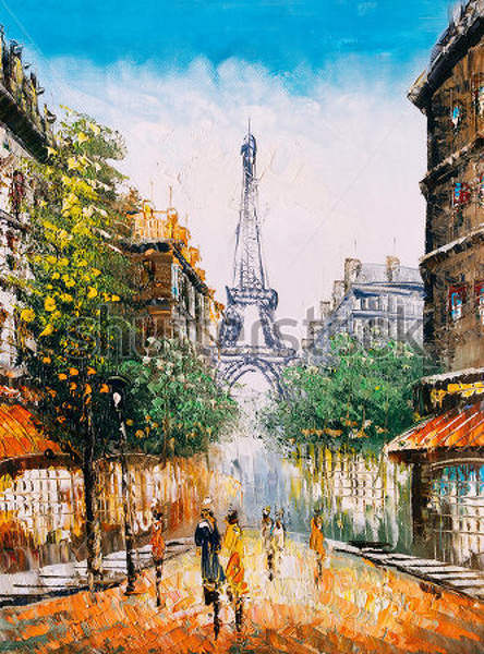 Фотообои с улочкой в Париже (рисунок)