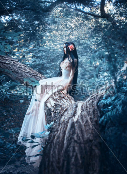 Фотообои с девушкой в лесу