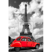 Фотообои - Красный авто в Париже