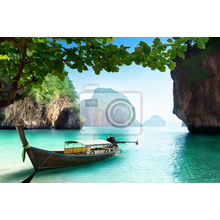 Фотообои - Красивый пейзаж с лодкой в Тайланде
