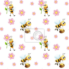 Детская фотообои с пчелами и цветами